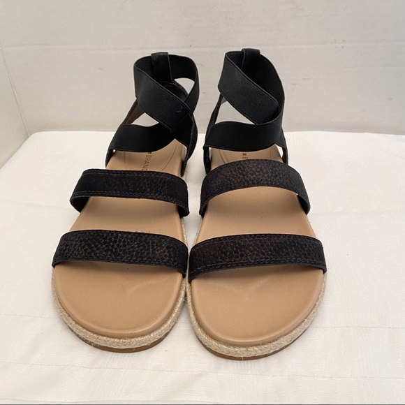Lucky Brand Sandals Dilane Black Strappy Ankle Nubuck/ Elastic  Women's … - Picture 4 of 12